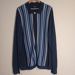 Express Men's Full Zip Collared Cardigan Sweater